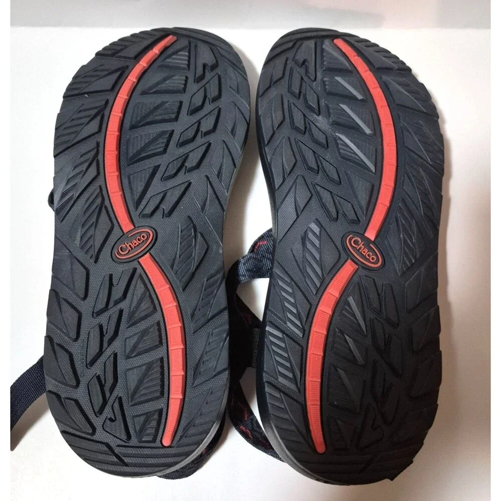 Chaco Men's Black & Navy Comfort Sandals Adjustable Straps Rubber Soles Sz M12